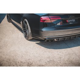 Накладки сплиттеры боковые на задний бампер на Audi S8 D4